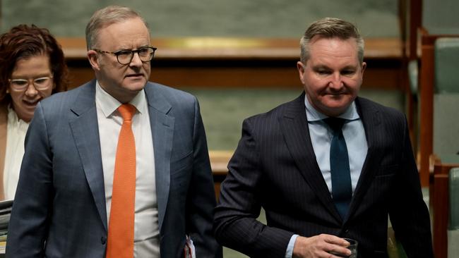 Anthony Albanese with Climate Change and Energy Minister Chris Bowen. Picture: Getty Images