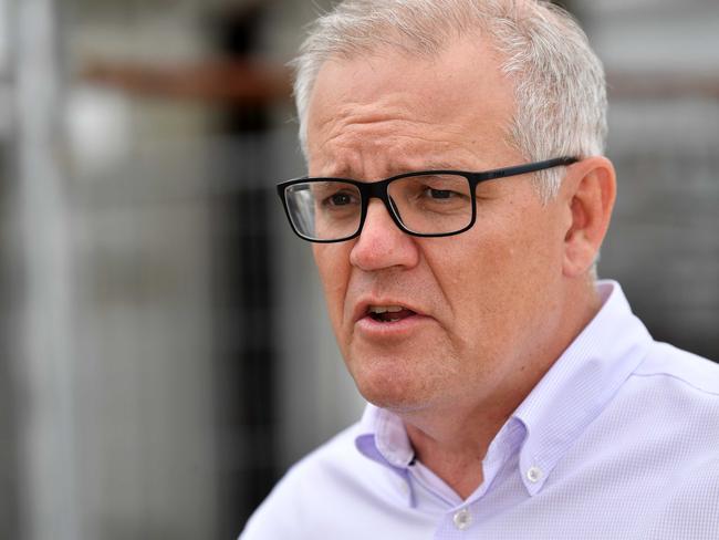 Scott Morrison says $631m has been paid to people hit by the floods. Picture: Patrick Woods.