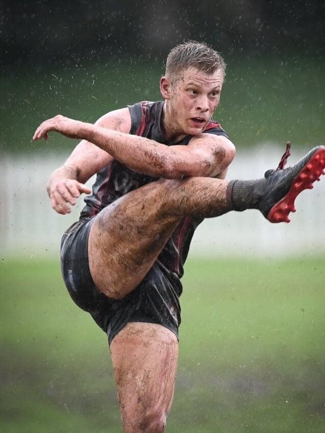 Redland-Victoria Point Sharks midfielder Caleb Franks. Photo: Highflyer Images