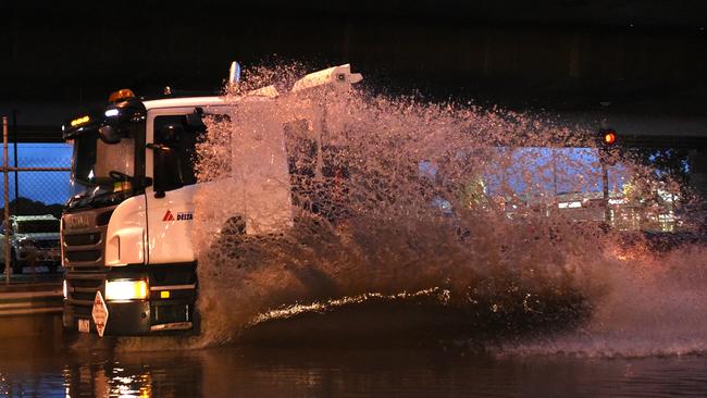 Flooding at South Wharf was among the worst in the city. Picture: Nicole Garmston