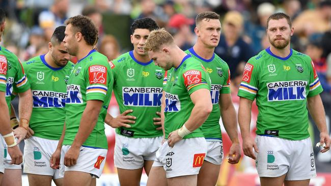 The Raiders gave up another big halftime lead to lose to the Knights. Picture: Gregg Porteous/NRL Photos