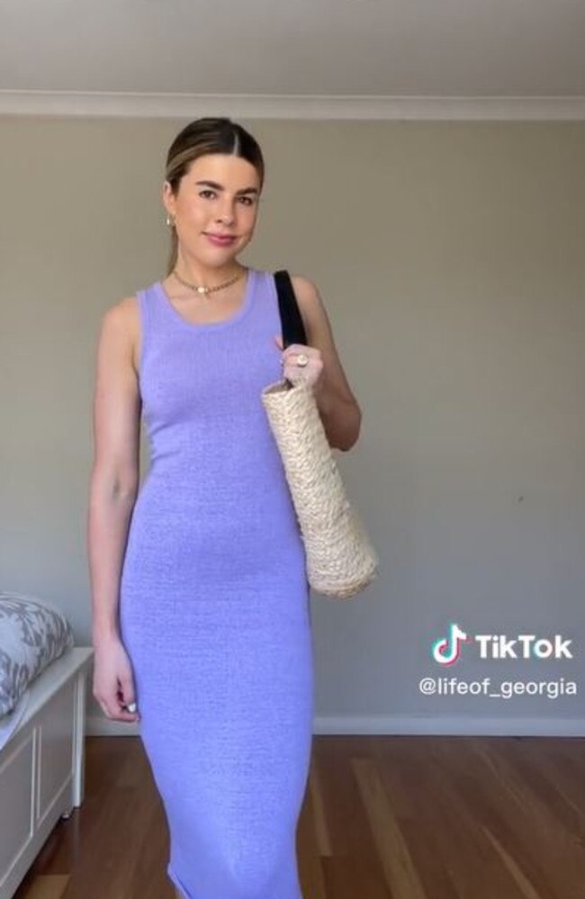 Social media users are in love with a dress from Target. Picture: TikTok/@Lifeof_Georgia