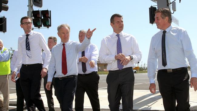 Premier Mike Baird, second right with local MPs Dominic Perrottet, Kevin Conolly and Ray Williams at the opening.