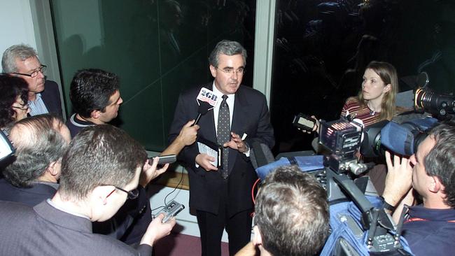 INTO THE FIRE: Andrew Wilkie’s impromptu first press conference was attended by most of the Canberra press gallery.