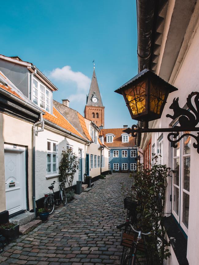 Cobbled street in Aalborg.