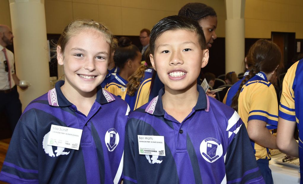 Mia Schilf and Ben Watts from Quinalow Prep-10 State School. Picture: Bev Lacey