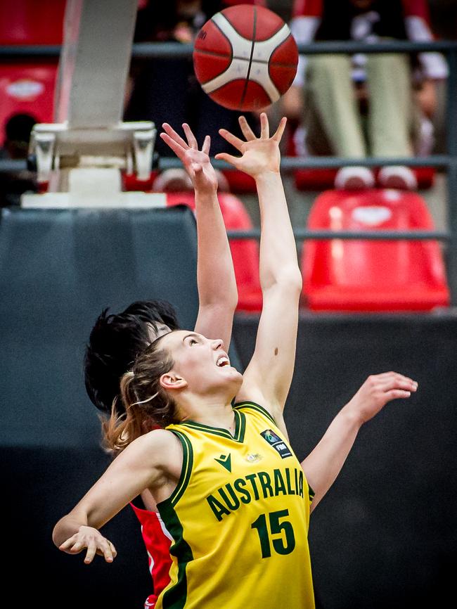 Sienna Lehmann dominated as the Sapphires won gold at the 2023 FIBA U16 Asian Championship. Picture: FIBA