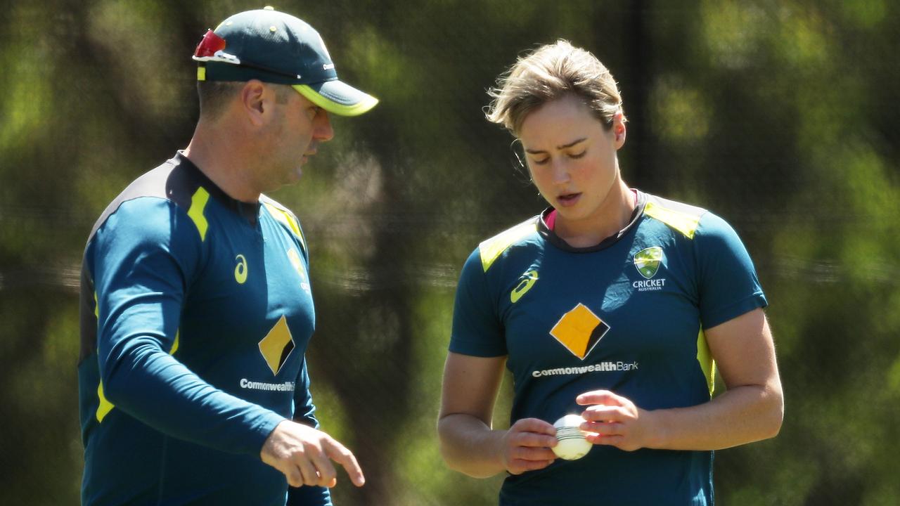 Ben Sawyer with Aussie cricket star Ellyse Perry. Picture: Matt King/Getty Images