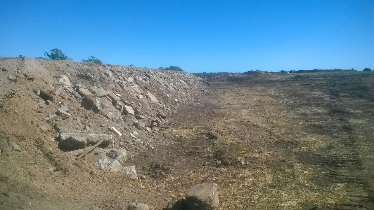 RUBBLE WALL: A three metre high bund wall has been constructed at Bundaberg Regional CouncilÃ¢â&#130;¬â&#132;¢s University Drive Waste Facility using concrete rubble from the 2013 flood event. Photo: contributed