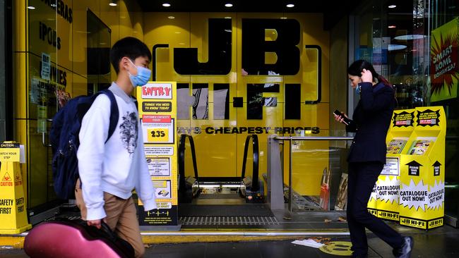 JB Hi-Fi sales and profits have surged, driven by consumers filling their homes with electronics through the pandemic but the latest wave of lockdowns have hit sales. Picture: Luis Ascui/NCA NewsWire