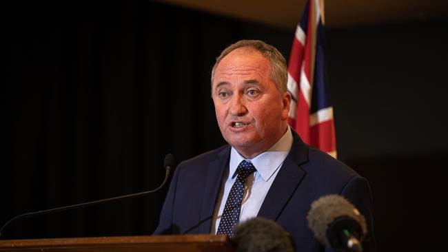 Deputy PM Barnaby Joyce speaks in Rockhampton on Wednesday.