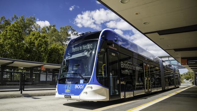 One of the new Brisbane Metro, which will begin coming into service on October 21. Picture Brisbane: City Council