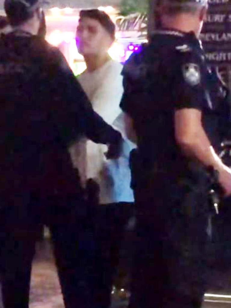 Reece Walsh is confronted by police. Picture: Supplied