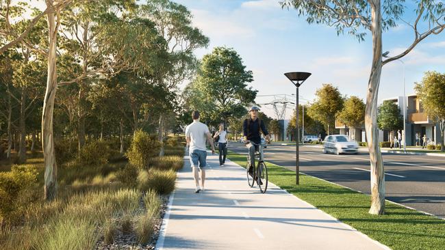 Cycleways and footpaths will be built side by side.