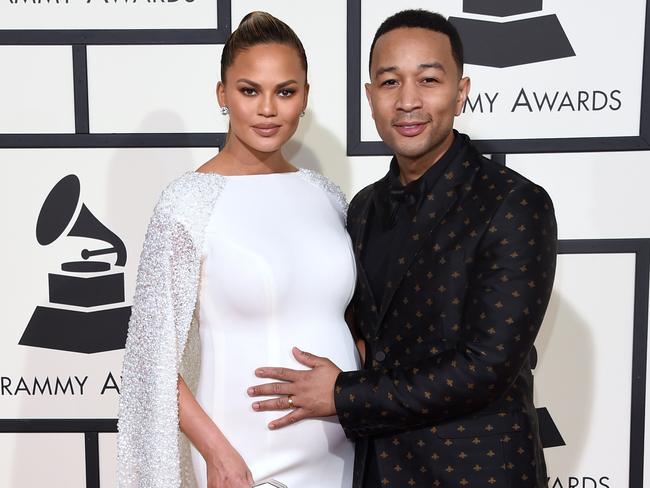 Chrissy Teigen and John Legend pictured at last week’s Grammy Awards. Picture: Jason Merritt/Getty Images