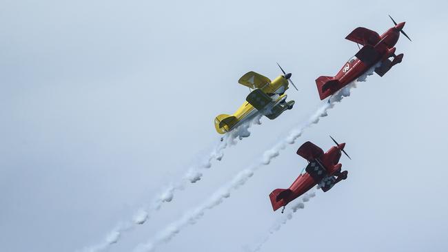 The Screaming Diamonds during the inaugural Pacific Airshow over Surfers Paradise on the Gold Coast. Picture: Glenn Campbell