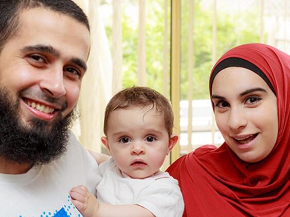 Mariam Dabboussy with her husband Kaled Zahab and their child.