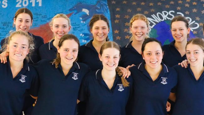 Members of St Margaret's Anglican Girls' School’s rowing program.