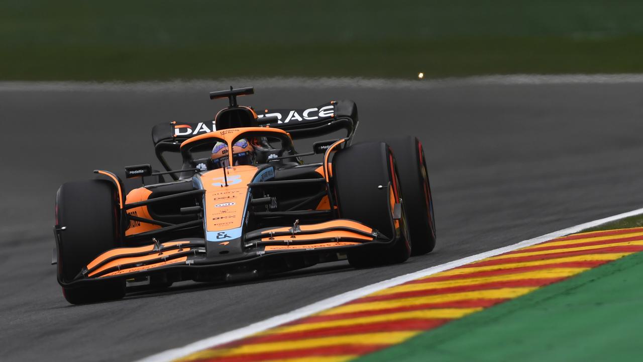 Australian Daniel Ricciardo drives his McLaren race car during qualifying ahead of the Belgium F1 Grand Prix in August this year. Picture: Getty Images