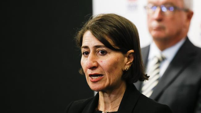 New South Wales Premier Gladys Berejiklian talks to reporters Picture: NCA NewsWire / Dylan Robinson