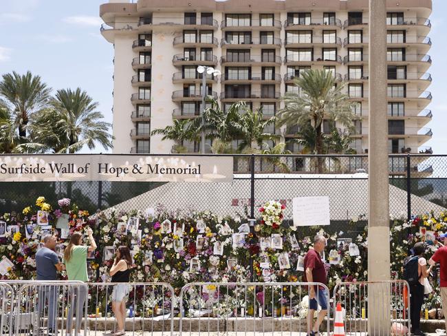 A memorial at the scene of the collapse. Picture: AFP