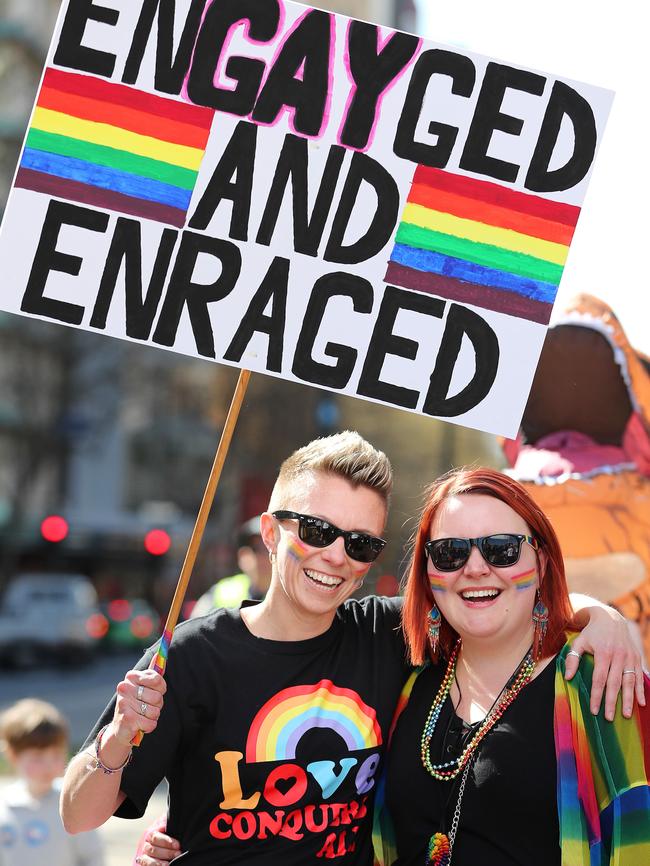 Jo-Anna Robinson with her fiancee Kate Munro. Picture: Dylan Coker