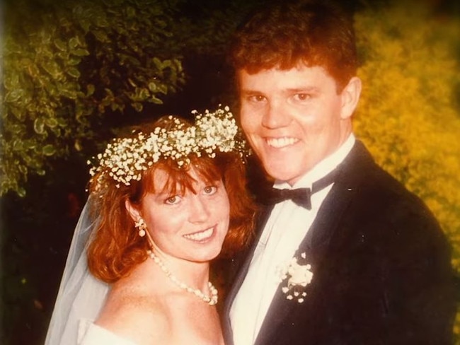 Young love... Scomo and Jenny on their wedding day. Picture: Supplied