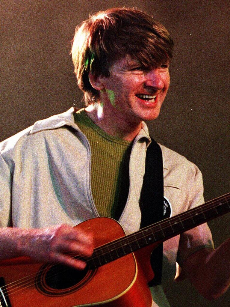 Finn on-stage at the Sydney Opera House for the Crowded House farewell show.