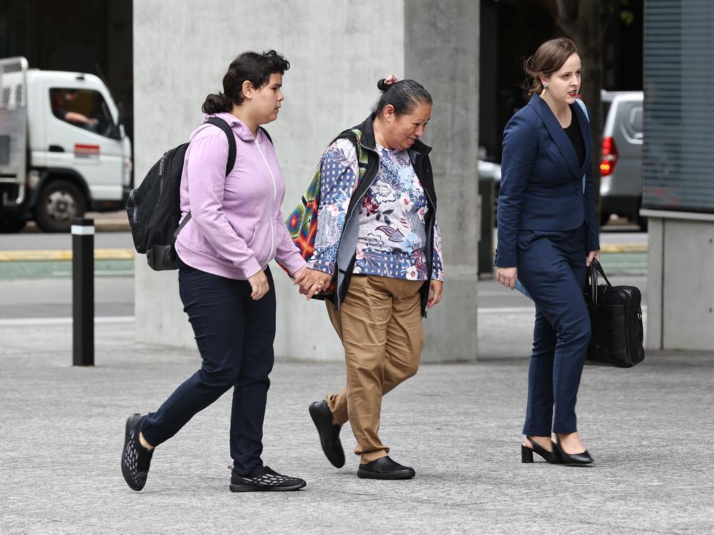 Sharnelle Seeto and her daughter Bethany Sanders at Brisbane Supreme Court. Picture: Tara Croser.