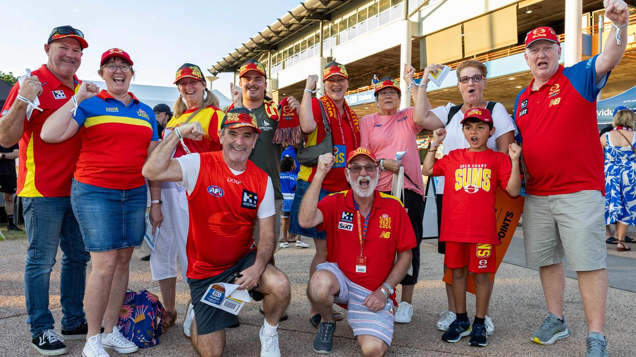 Fans at the Gold Coast Suns v Western Bulldogs 2025 AFL match at TIO Stadium. Picture: Pema Tamang Pakhrin