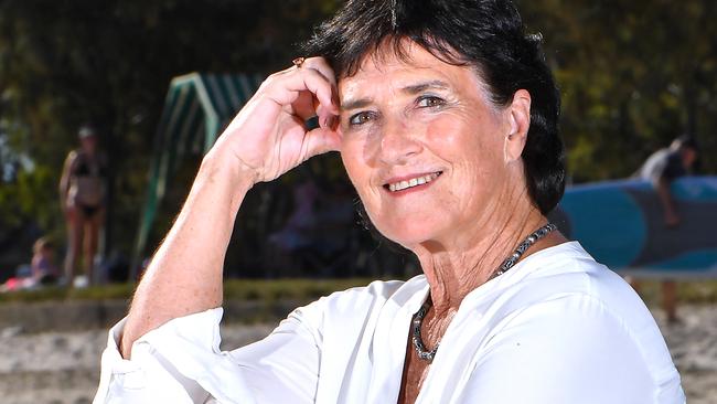 Christine Eddington on the beach at Bribie Island. Older voters in the seat of Pumicestone turned to Labor.Sunday November 1, 2020. Picture, John Gass