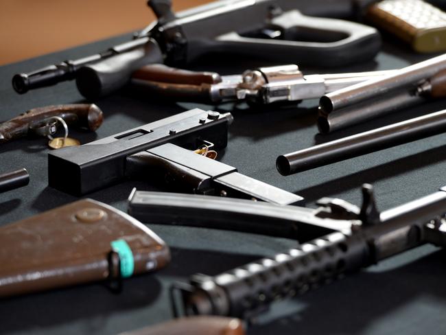 MELBOURNE, AUSTRALIA - NewsWire Photos FEBRUARY 3, 2022: Some of the illegal and unregistered firearms seized by Victoria Police. Picture: NCA NewsWire / Andrew Henshaw