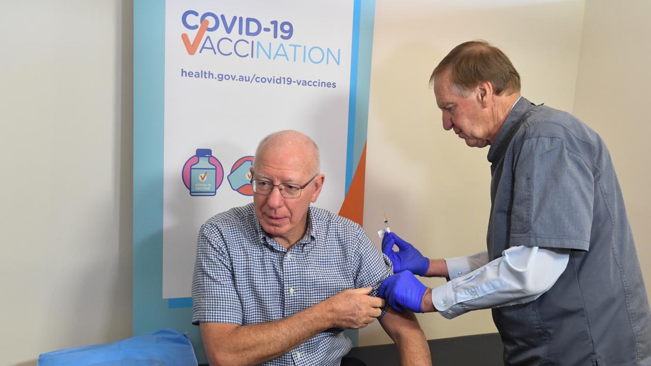 Governor-General David Hurley had recently received his booster shot, and is said to be experiencing mild Covid-19 symptoms. Picture: AAP Image/POOL/Mick Tsikas