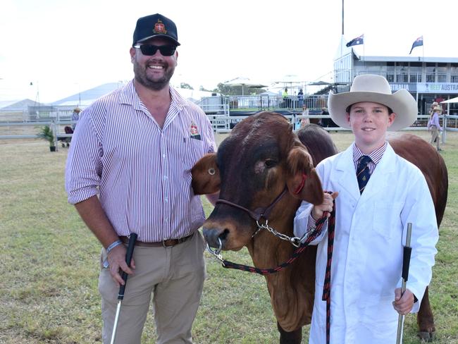 RGS Agriculture Head Hardy Manser with Tyler Hyden and Tigger  at Beef Australia 2021