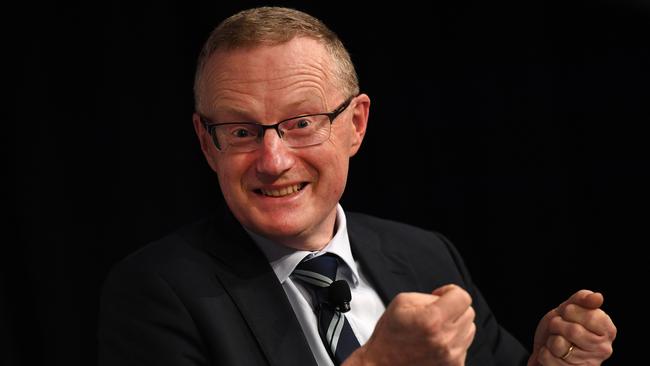 Reserve Bank Governor Philip Lowe addressing an Economic Society of Australia business lunch. Picture: AAP