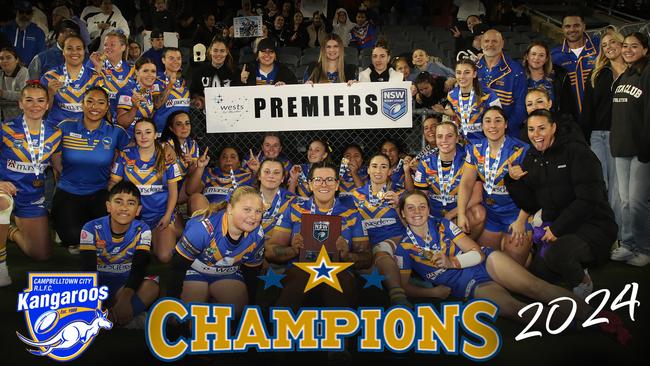 Campbelltown City after victory in the Silver grand final. Picture Warren Gannon Photography