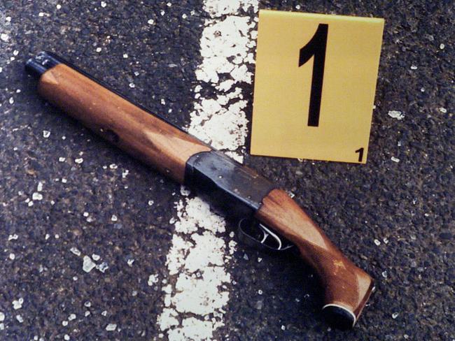 The 12-gauge sawn-off shotgun used in the murders