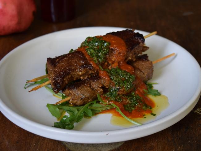 The lamb brochettes. Picture: Jenifer Jagielski