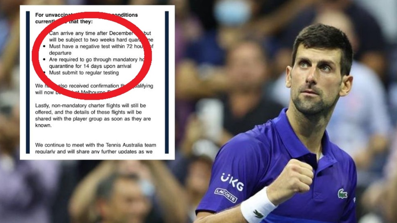 Email yang bocor mengungkapkan panggilan vaksinasi, Novak Djokovic