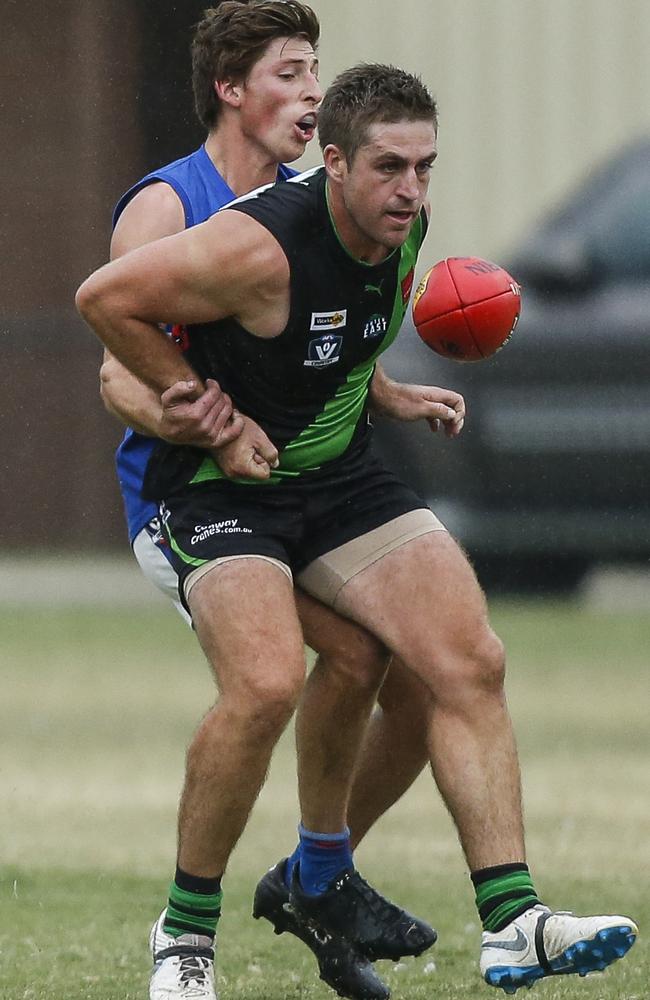 Shannon Henwood fights it out in his return match for Doveton.