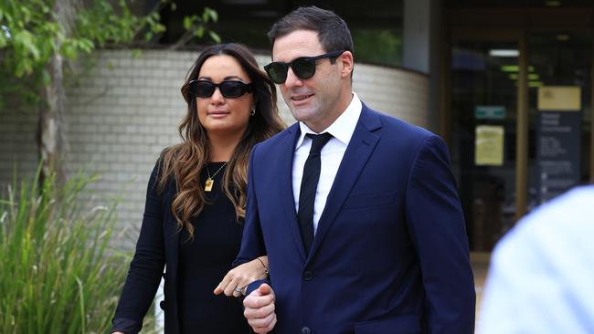 Former NRL star Michael Gordon appears at Tweed Heads Courthouse (with wife Tess). Pics Adam Head