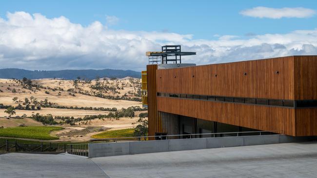 World-renowned Tasmanian sparkling wine house Jansz Tasmania has opened a state-of-the-art winery at the family-owned Pontos Hills Vineyard estate in the Coal River Valley. Picture: SUPPLIED