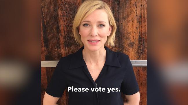 Cate Blanchett encourages people to vote 'Yes' to same-sex marriage