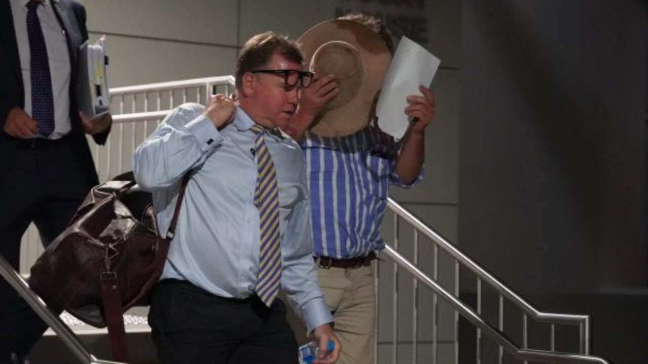 Scott Lynch and Wayne Robert Green leaving Kingaroy Magistrates Court on Monday, February 6, 2023.