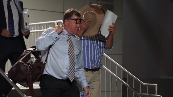 Scott Lynch and Wayne Robert Green leaving Kingaroy Magistrates Court on Monday, February 6, 2023.