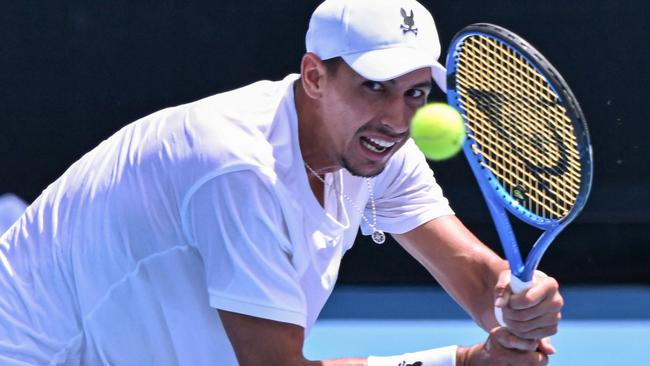 Alexei Popyrin has an exciting potential third-round match-up against No.5 seed Daniil Medvedev, whom he beat in their most recent meeting at last year’s Paris Masters. Picture: William West / AFP