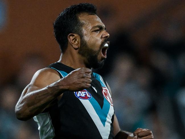 Willie Rioli of the Power found a way to win on the weekend. Picture: Mark Brake/Getty Images.