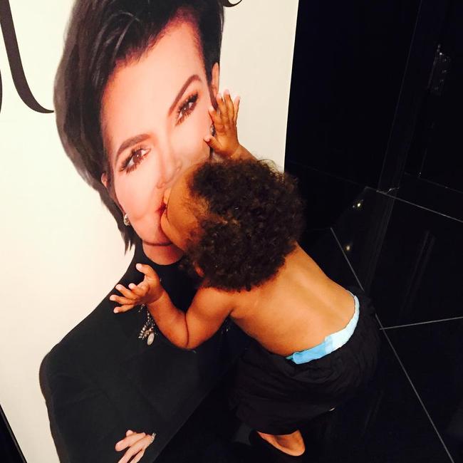 Never one to miss a bit of self promotion, Kris Jenner's magazine cover gets a pash from her grandson... 