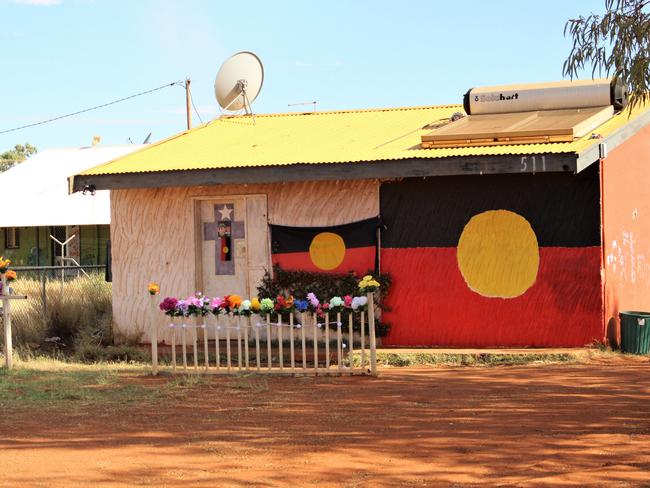 House 511 (the memory house) in Yuendumu where Kumanjayi Walker was shot by Constable Zach Rolfe. Picture: Jason Walls