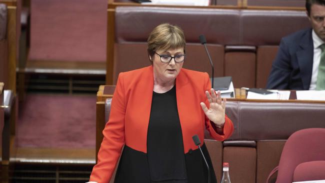 Defence Minister Linda Reynolds during Question Time in the Senate chamber today. Picture: NCA NewsWire/Gary Ramage